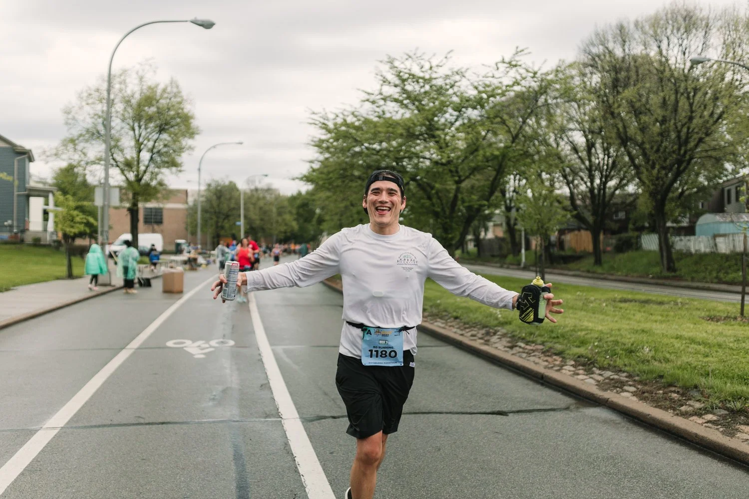 Man running on a road 