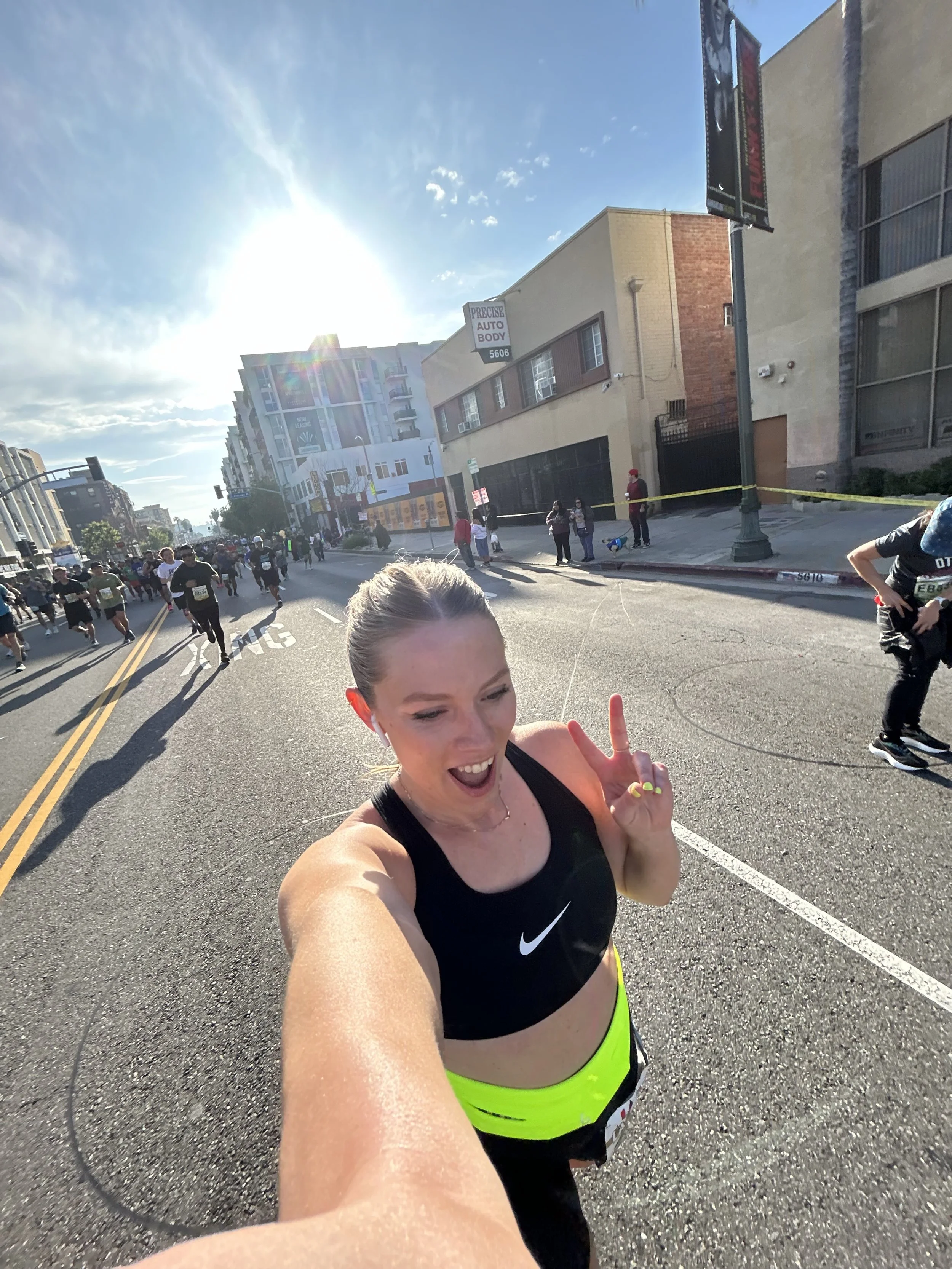 Woman running a marathon