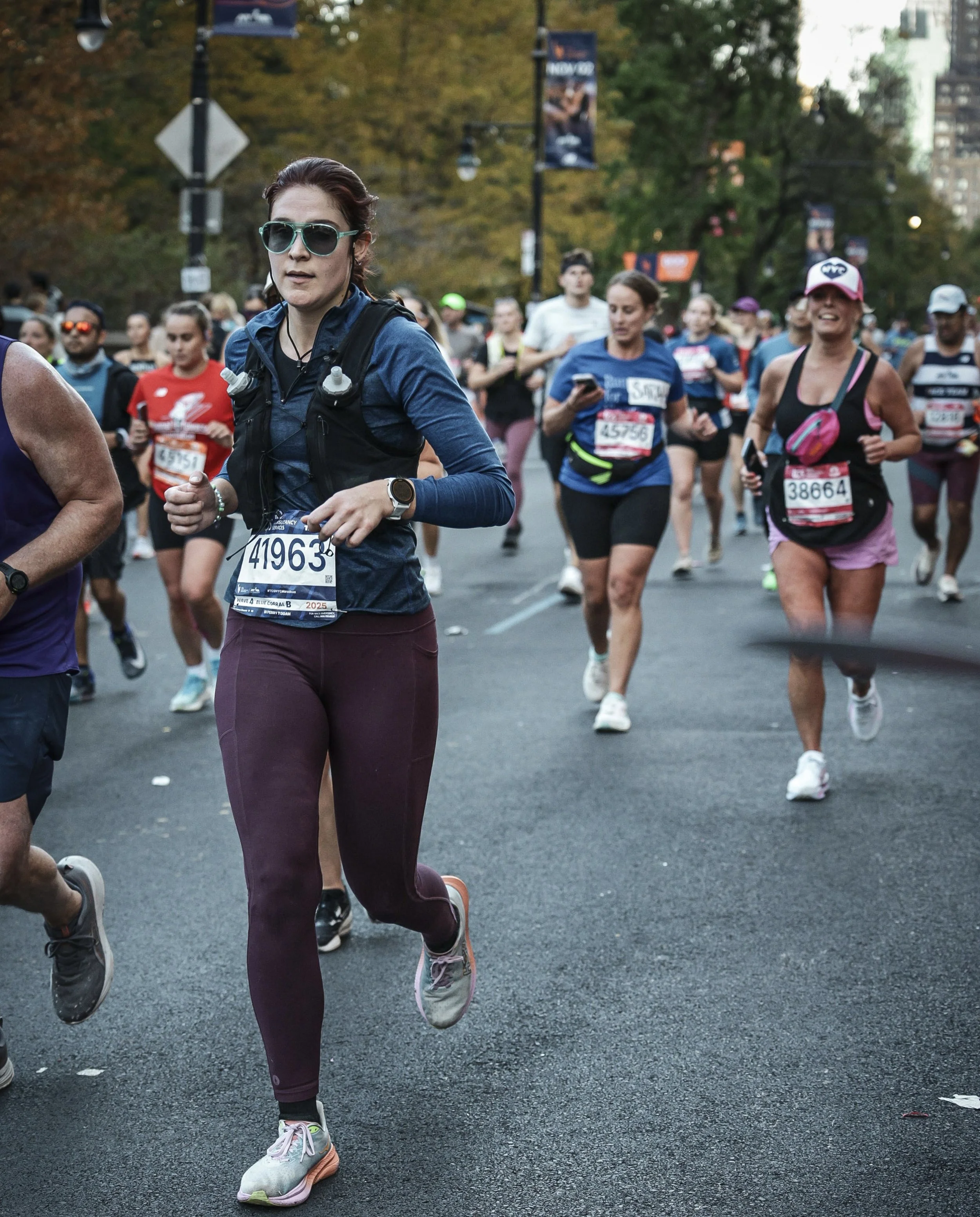 Woman running a marathon