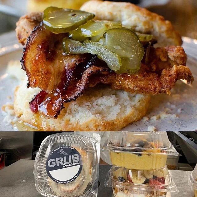 Good Morning, Durham!
Time for breakfast biscuits TO-GO!
🍳🧀🥓
Also, we&rsquo;ve added more of our coffee drinks ☕️🥤 to our online menu😍.
Excited for a lovely weekend!!!