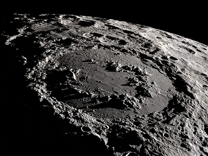 The Moon’s Schrödinger crater is well known for its mountain peaks encircling the crater’s center. Credit: NASA