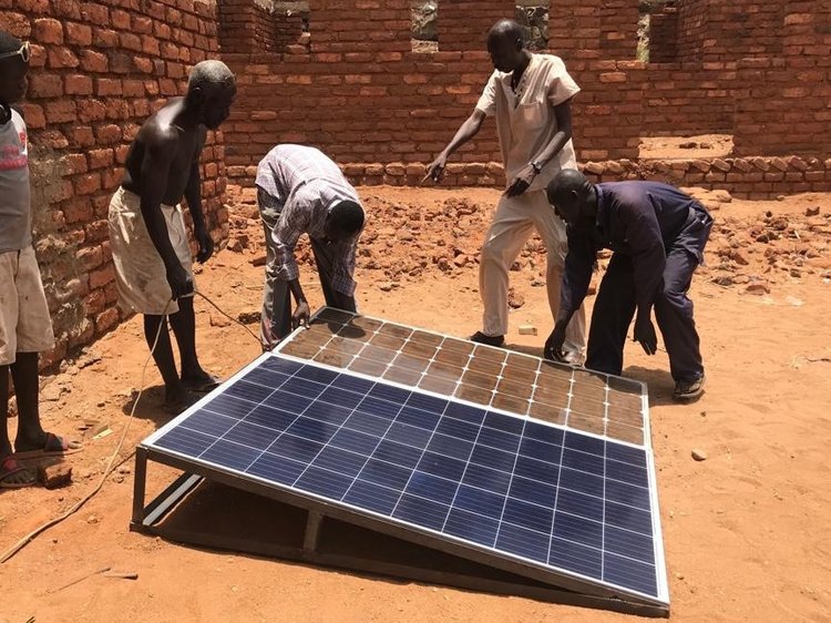 Maternity Ward solar panels being installed