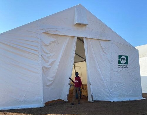 New Rubb Halls help position relief supplies closer to distributions.