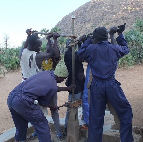 Borehole being repaired