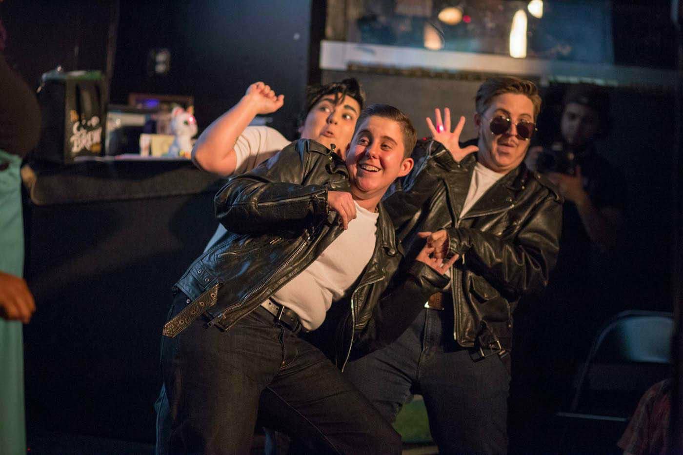Photo by: John Orvis at Drag for a Cause 2018 Helping out with RKO's Grease number here with Joey Gelato (front) and Vegas Jake (right).