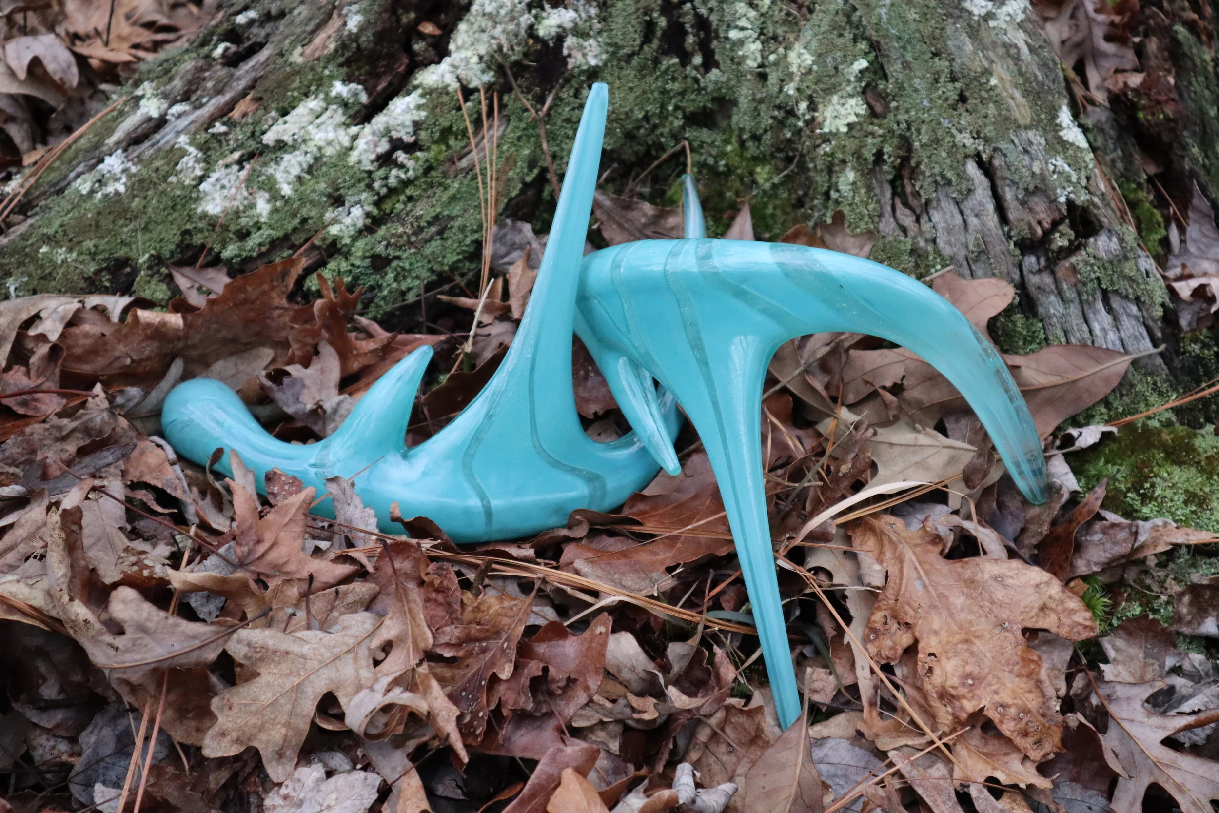 Memorial Antlers with Cremation Ash Glass Art 5