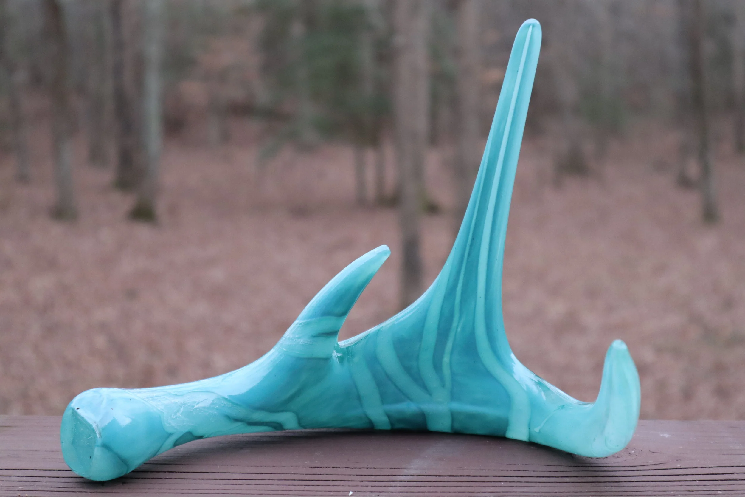 Memorial Antlers with Cremation Ash Glass Art 4