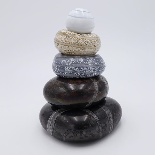 Glass cairn infused with cremation ashes.