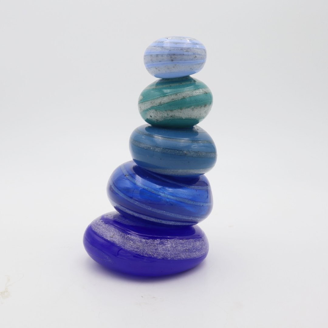 Five Stone cairn in the &ldquo;River&rdquo; colorway. Each stone is infused with cremation ashes and they are permanently fused together.