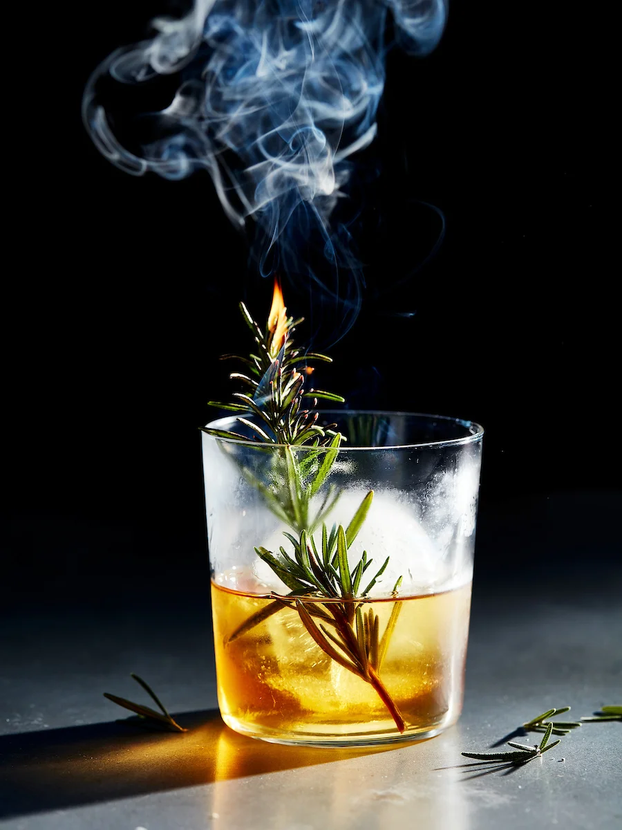 Bourbon and rosemary cocktail