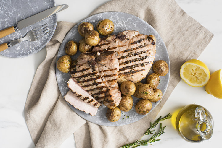 Mediterranean Pork with Roasted Potatoes 