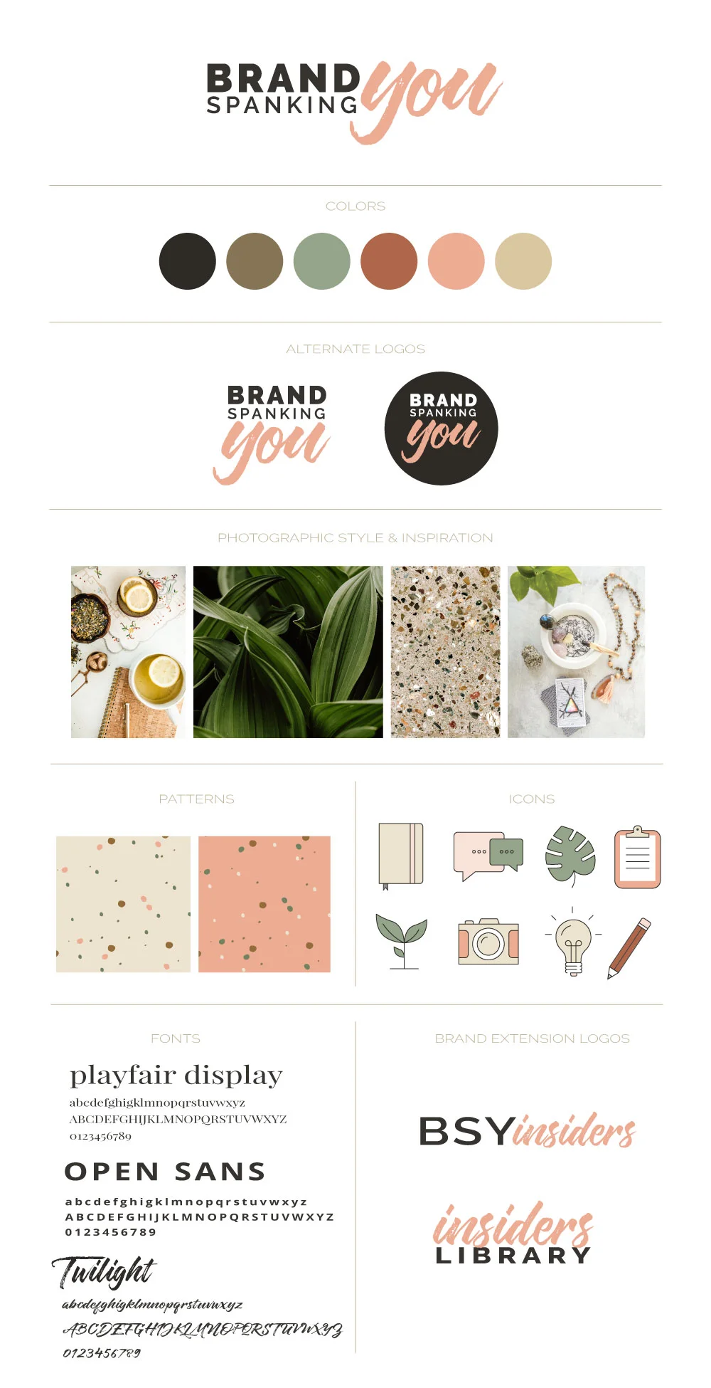 Brand Board for Brand Spanking You Visual Brand Identity