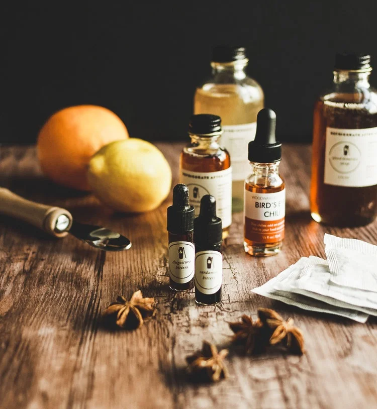 Brand photography for Shaker and Spoon whiskey box: this image is conveying a rustic, moddy vibe.