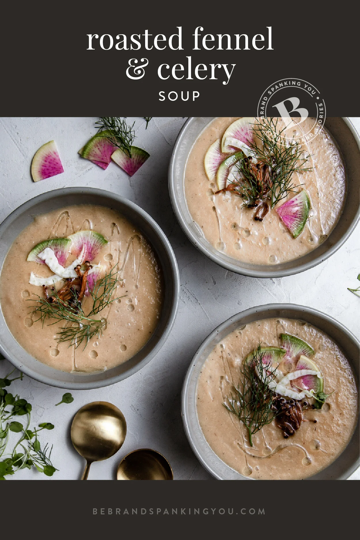 Recipe for savory, roasted fennel and celery soup.
