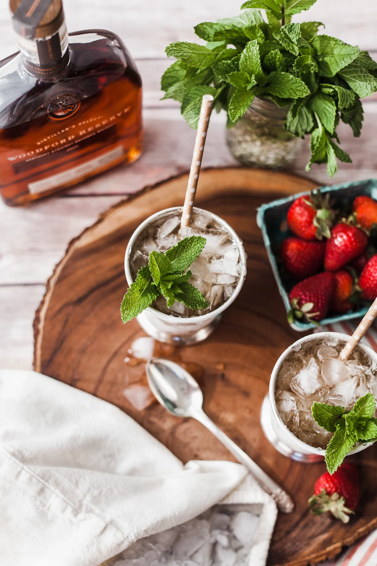 Strawberries and ginger update the traditional mint julep in this perfect for spring cocktail