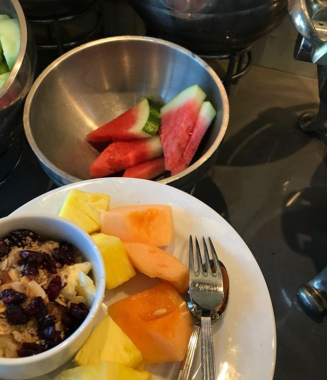 Staying at a Marriott & this was the scene in the concierge lounge. Yup, it stayed right in that bowl. #watermelon #forbiddenfruit #ontherind #stayedinthebowl