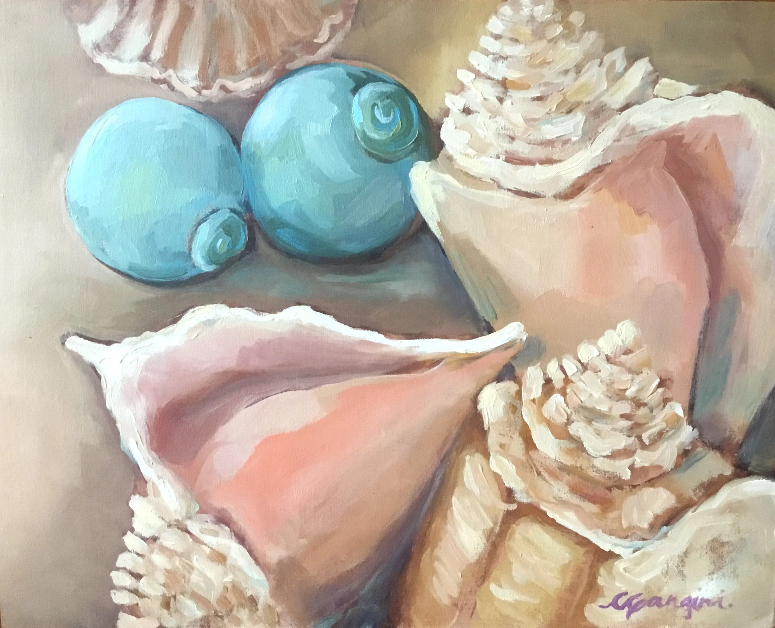 Shells with Glass Fish Floats