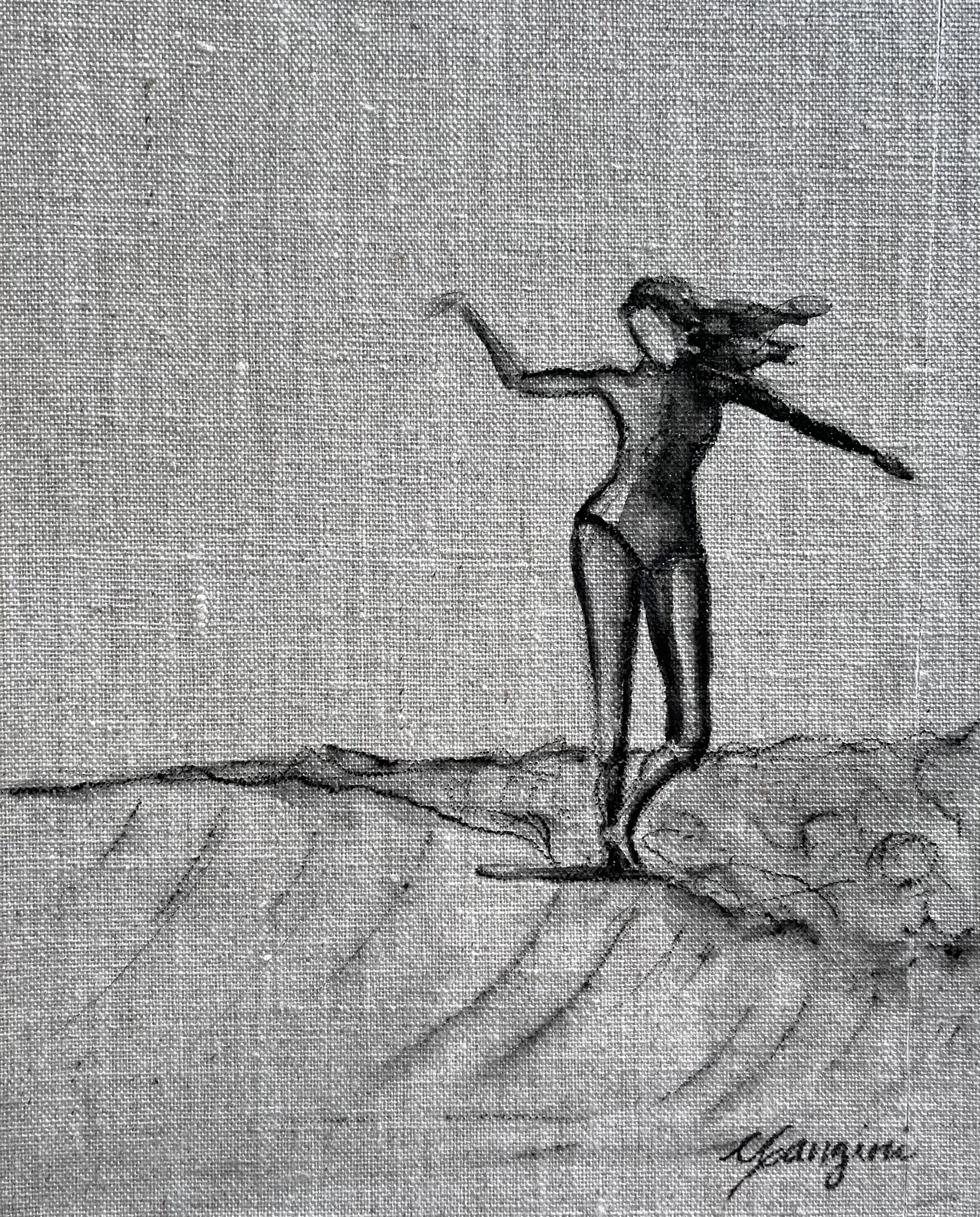 Surfer Girl No. 6 charcoal series
