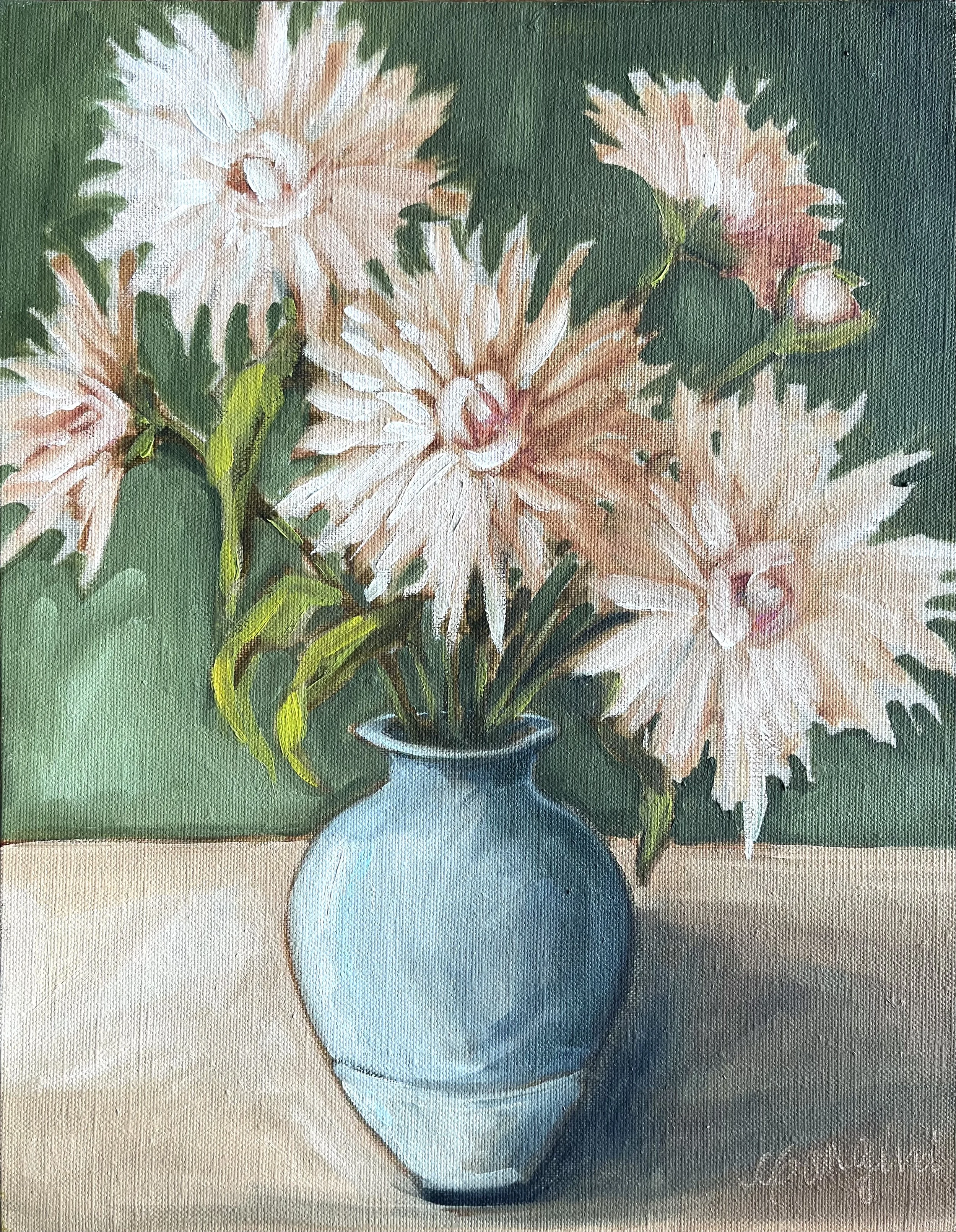 Dahlias on Green