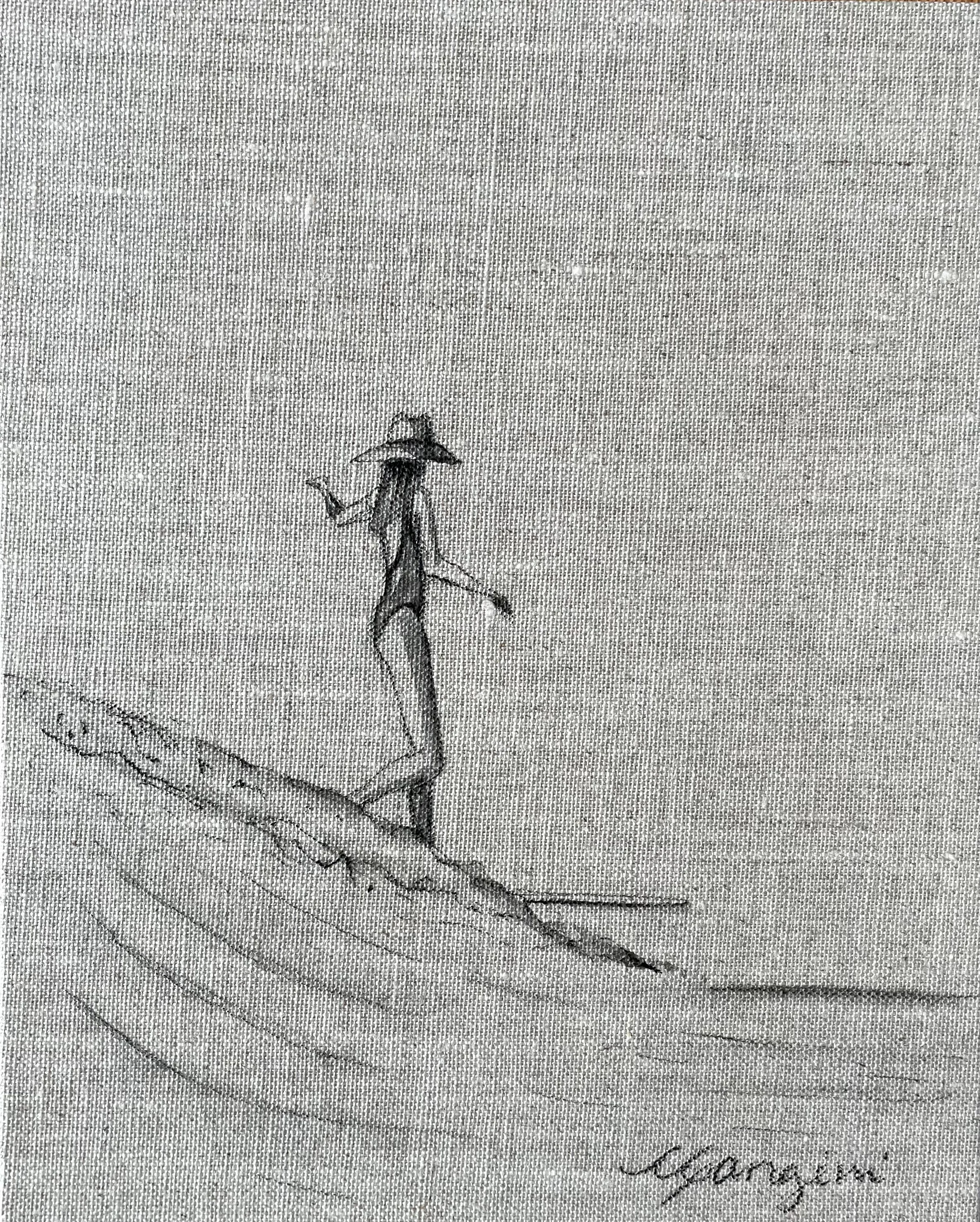 Surfer Girl No. 8 charcoal series
