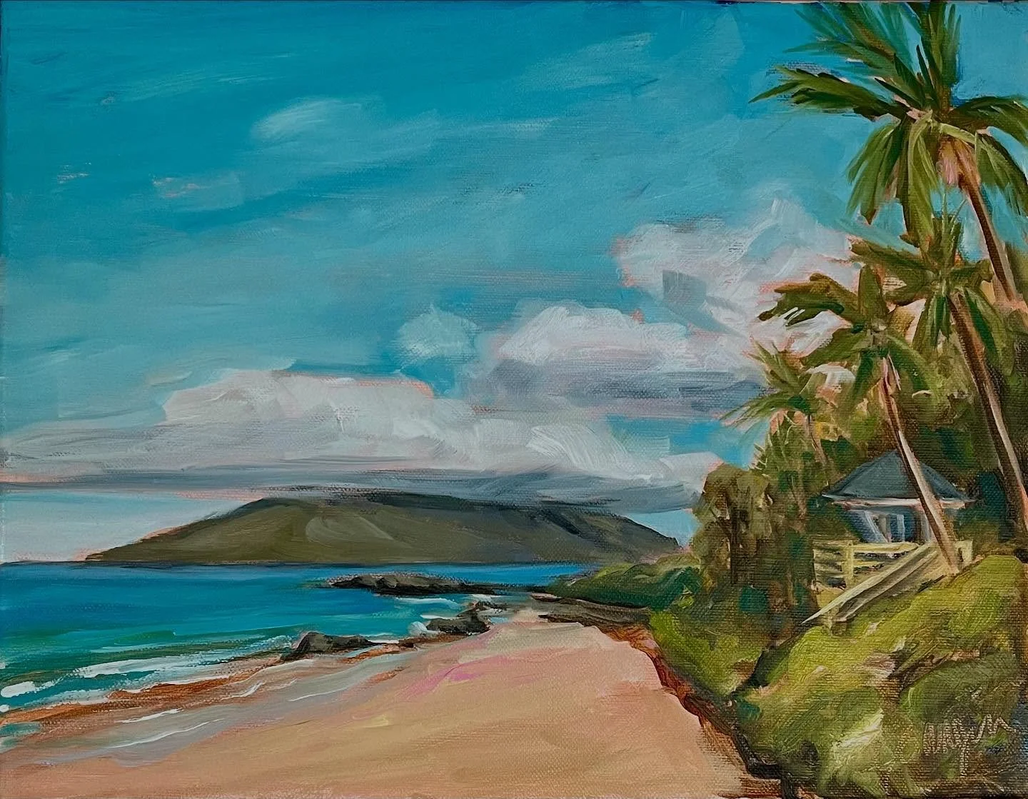 &lsquo;Kamaole 3&rsquo; Captured on a beautiful Maui morning perfect for Plein Air Painting. It&rsquo;s off to its new home. #cganginiart #mauiart #mauiartist #kamaolebeach #oilpainting #pleinairpainter