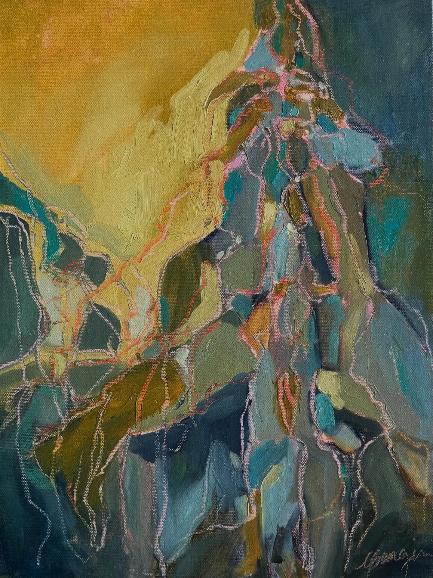 A little sneak peak at a new piece available this weekend, join me for Maui Open Studios, Saturday and Sunday 11am-6pm. #cganginiart #mauiartist #oilpainting #abstractartwork