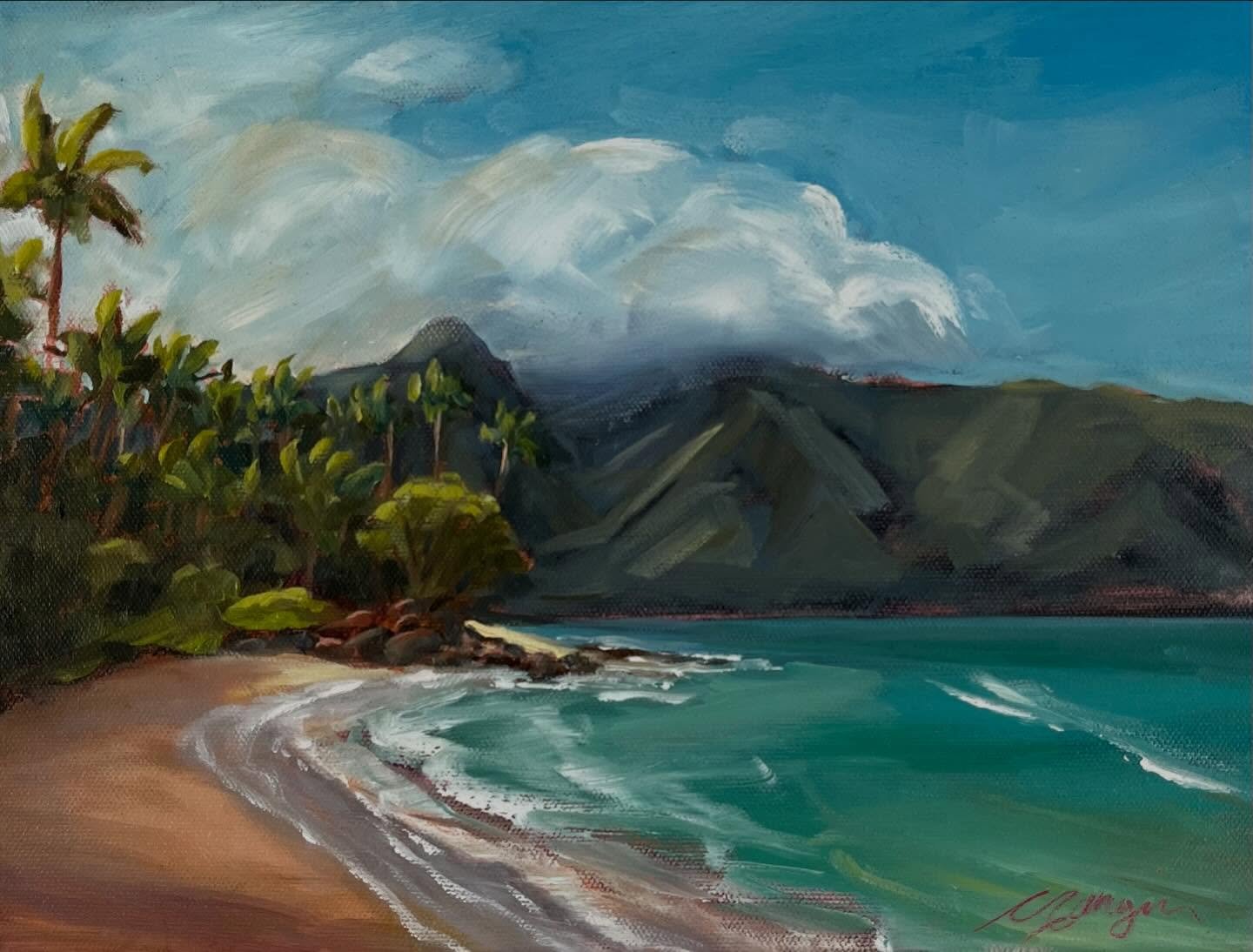 &lsquo;Morning Calm&rsquo; - A reminder to pause, take it in, it&rsquo;s a new day. #cganginiart #mauiart #mauiartist #oilpainting #seascape