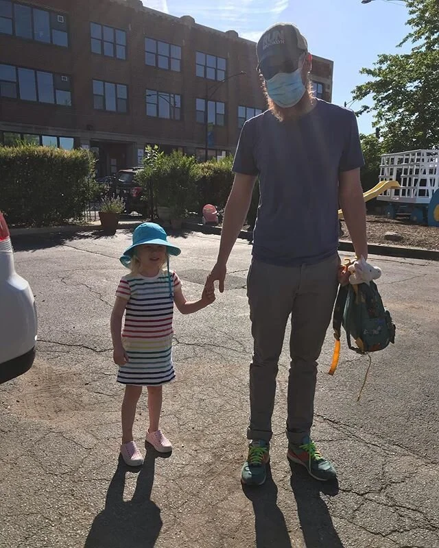Our brave girl is back in the saddle. The feeling of the morning was &ldquo;nervous AND excited.&rdquo; The house is waaaay too quiet, but Arlo and I are determined to brush off our tears and have some fun ourselves today. ❤️🧡💛💚💙💜