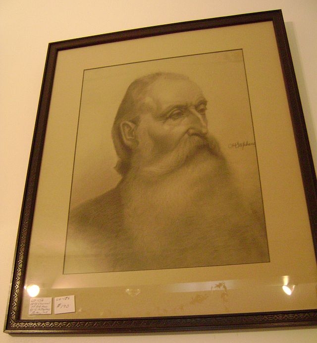 Charcoal of Old Man by C.H. Stephens