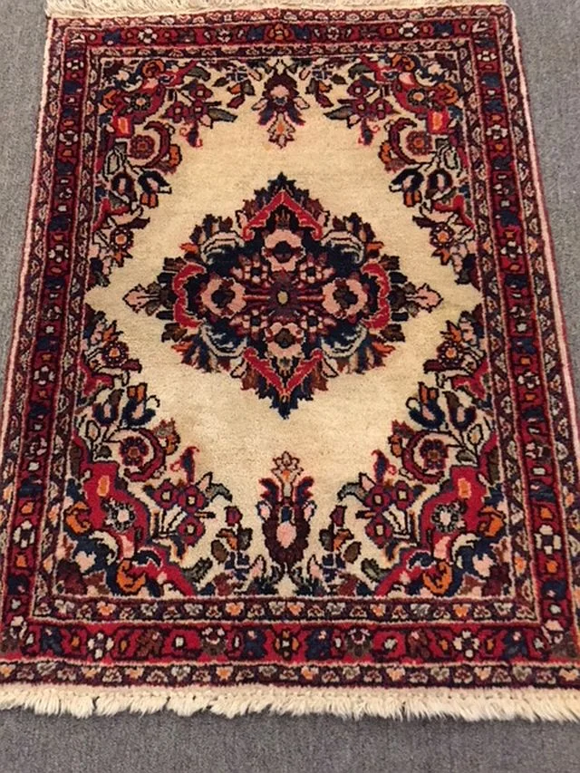 WS-406 Persian, hand-tied rug. 1960/70's. 23 x 32. $110