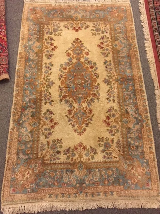 WS-419 Persian Kerman, hand-tied rug. 1930-40. 35" x 58". $325 