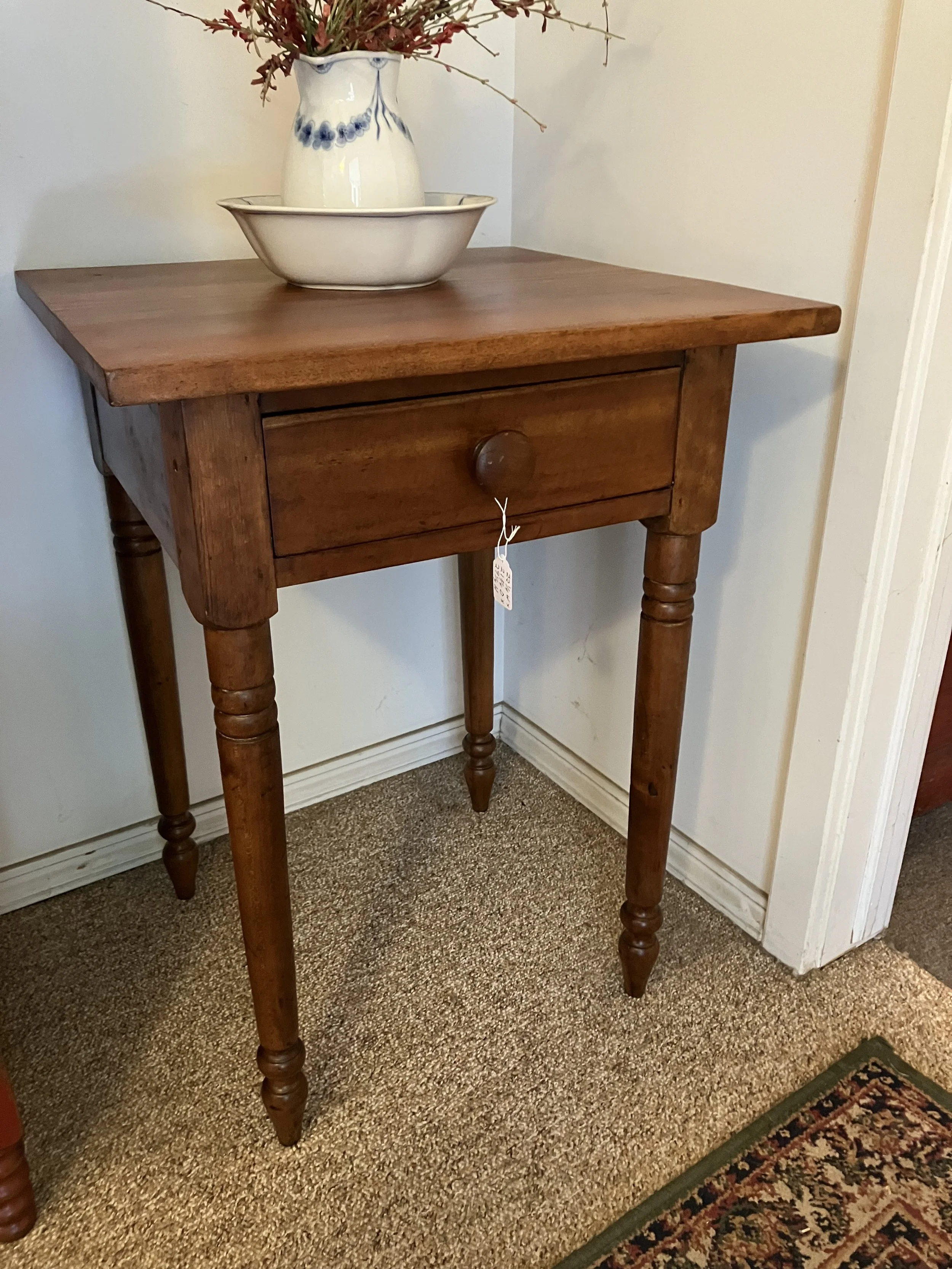  .2261031 Cherry, One Drawer Stand. Circa 1850.  22.25” W x 21.75” D x 29.25” H. $385 