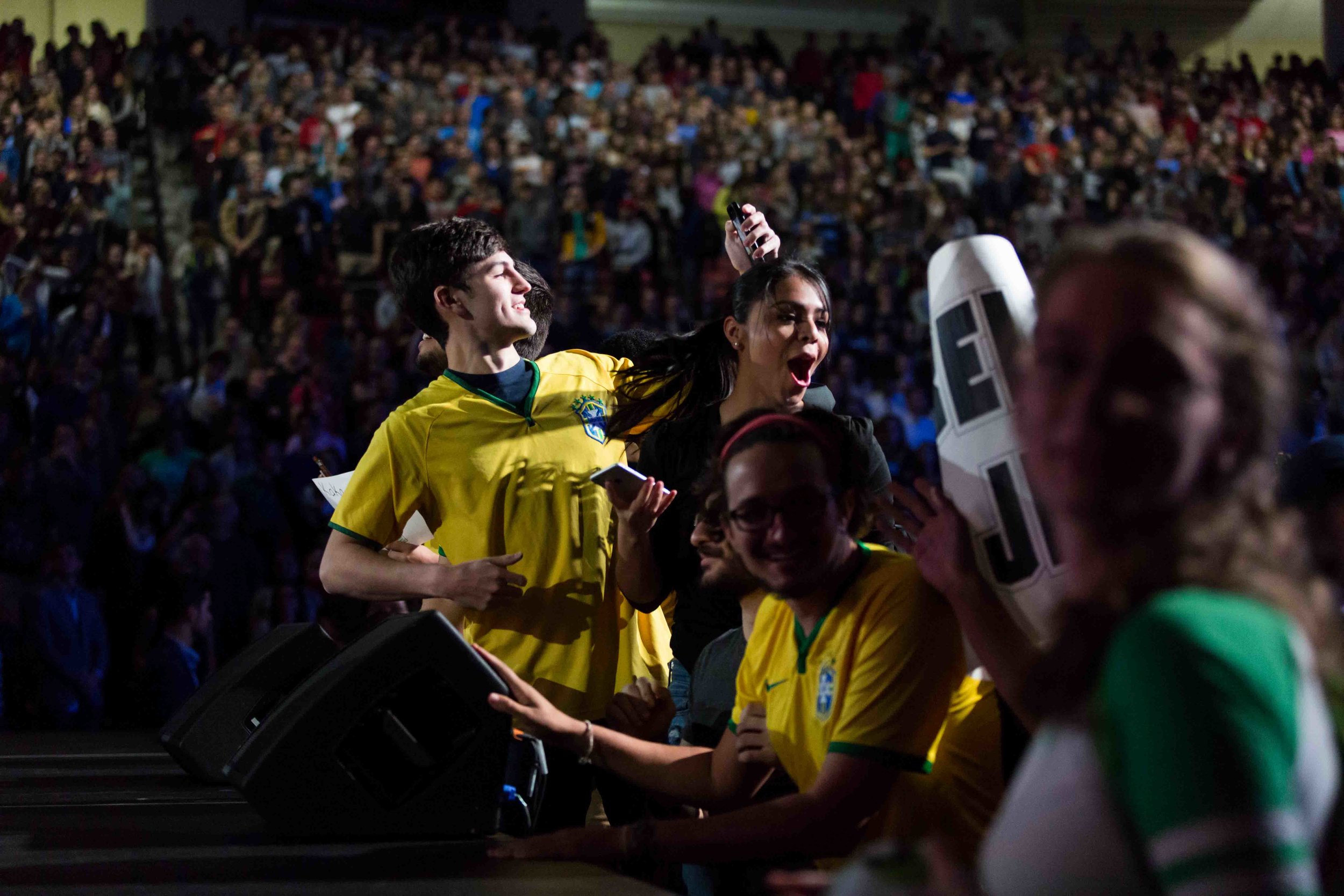 Brazilian soccer player Kaka visits Liberty University. Students and other spectators traveled from as far as Miami Florida to see the celebrity up close.