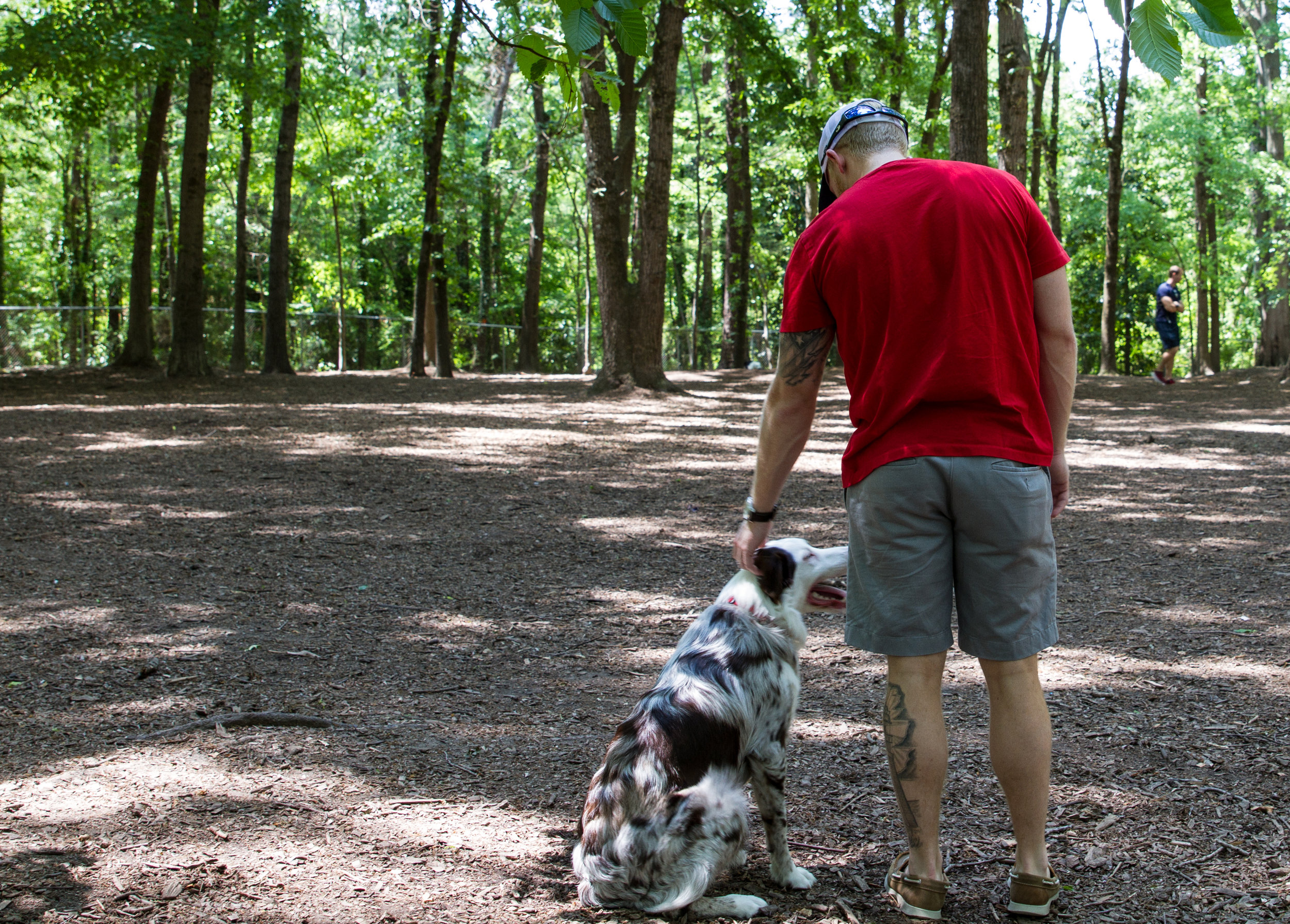 Fontenot and Caliber take a break at a dog park. “I’ve been single for six years, man,” said Fontenot. “This whole college thing isn't what I thought it was going to be like. But I got Caliber. And I’m sure I’ll make it one day.”