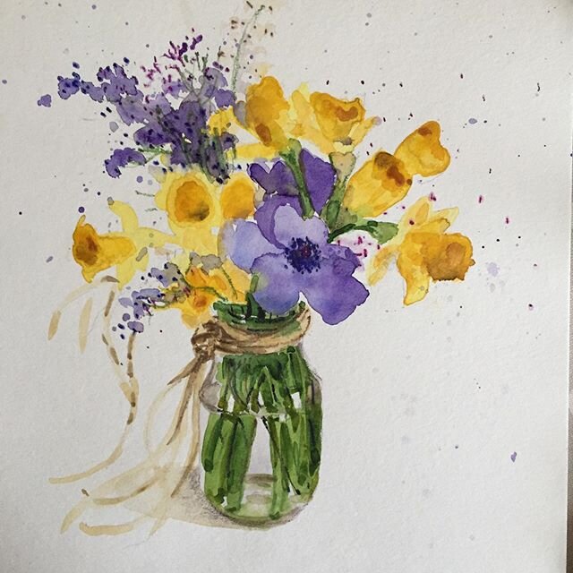 Spring flowers #ilanarichardson #brighton #paintings #watercolourpainting #sussexwatercoloursociety #westhoveartstrail #aohbrighton