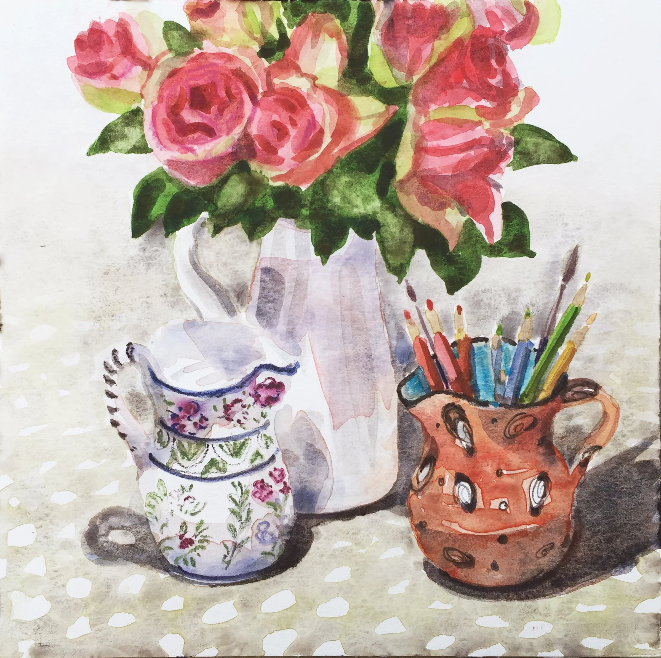 1423 Coloured Pencils and Roses.JPG