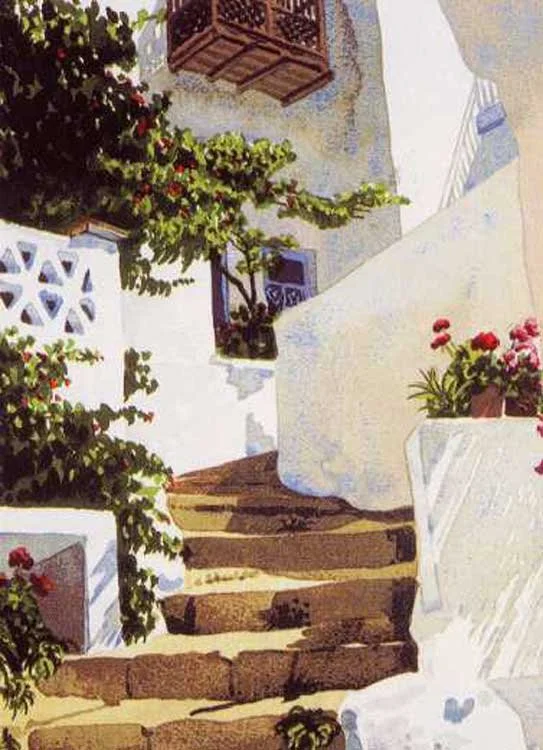 Latticed Balcony, Limited Edition Screen Print