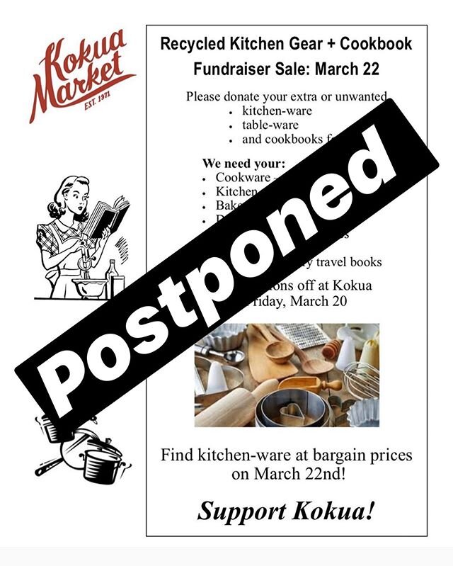 We apologize for any inconvenience but to follow the lead of many events, we are postponing our Culinary resale fundraiser on March 22nd. Please check back for a rescheduled date. Stay safe out there and let&rsquo;s get thru this together!