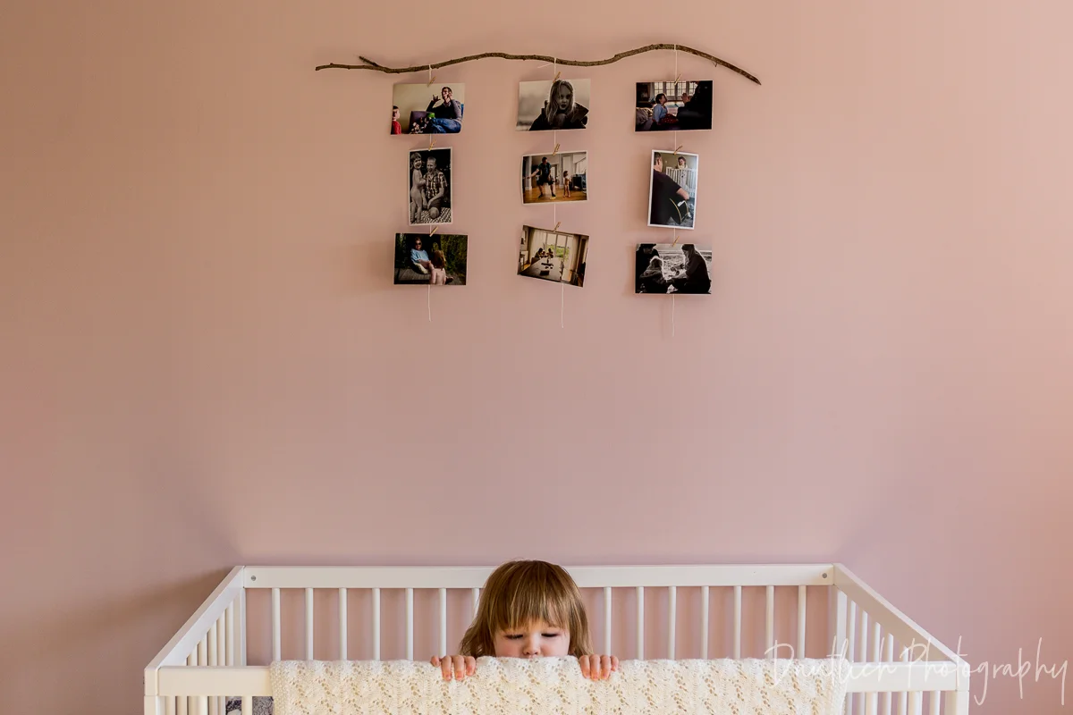 Hazel's photo display in her newly decorated room.