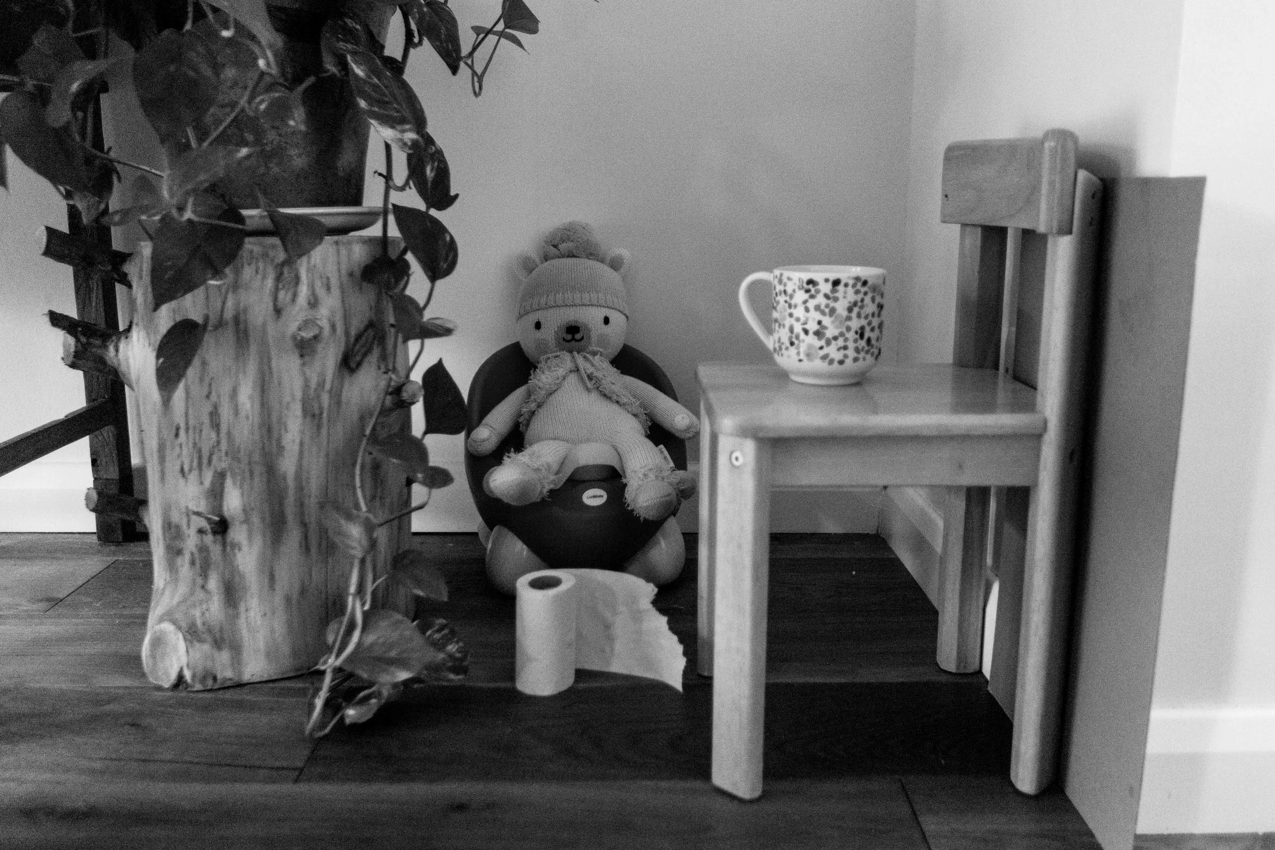 Stella using the potty