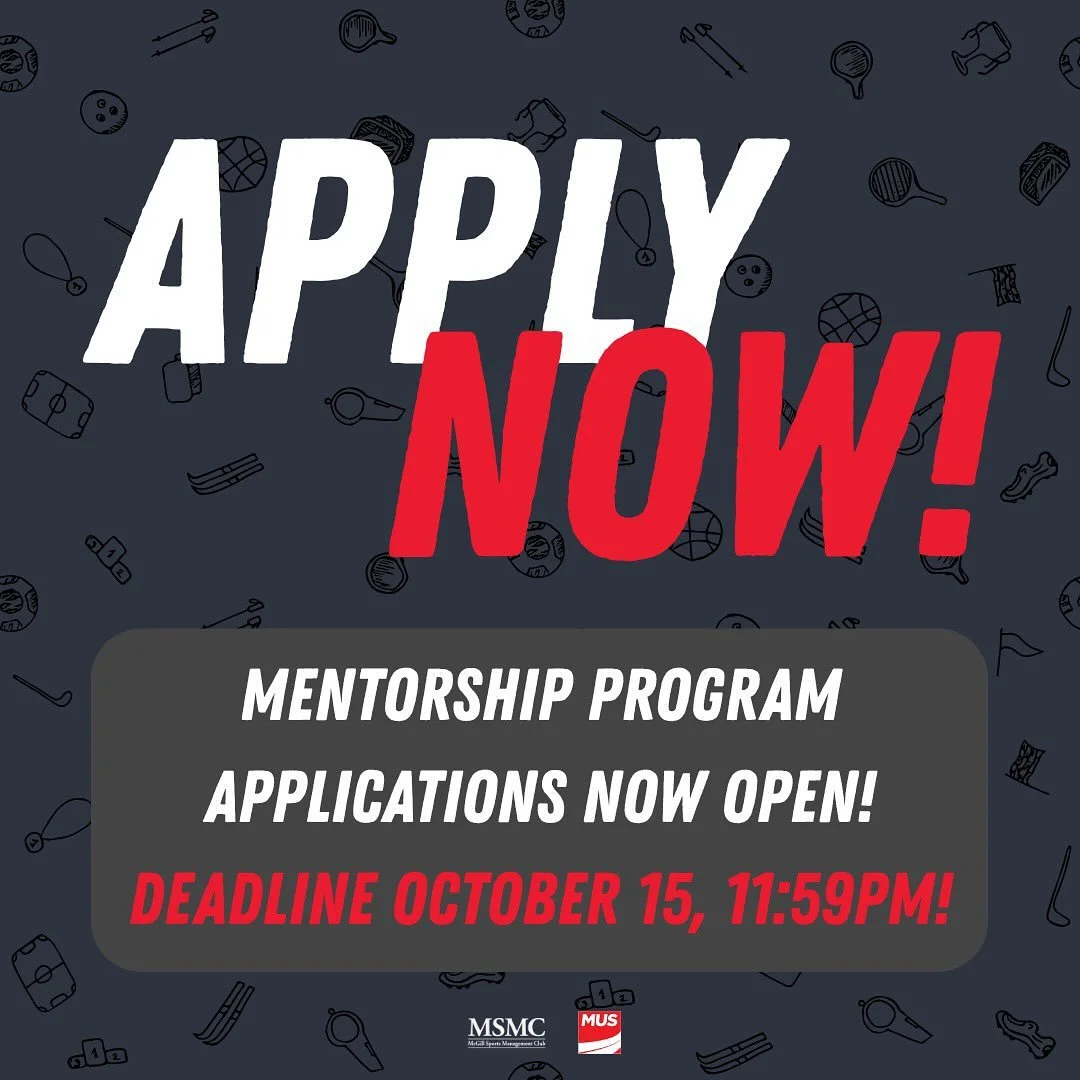 Applications for the 2025-26 MSMC Mentorship Program are now open! 📣 Link in bio.

Connect one-on-one with sports professionals in various fields and take the first step toward the sports industry!🏒⚽

Applications close October 15th at 11:59 PM!