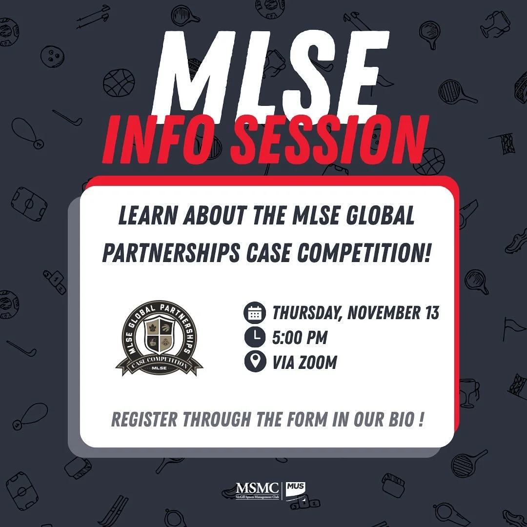 ‼️Are you a McGill student passionate about sports and entertainment business? Learn how you can showcase your marketing, sales and strategy skills to unlock career opportunities. The annual MLSE Global Partnerships Case Competition is back! 

Learn 