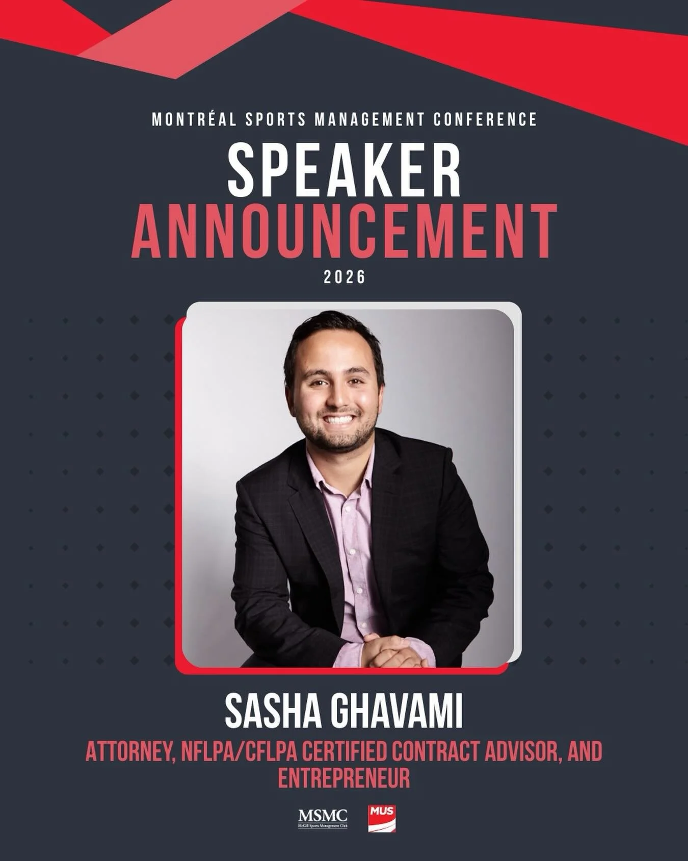We are thrilled to announce that Sasha Ghavami will be speaking at our conference!📣📌 

Trained as a lawyer, Sasha Ghavami focuses his practice on negotiation strategies. He is often called upon to negotiate agreements in the legal field and to find