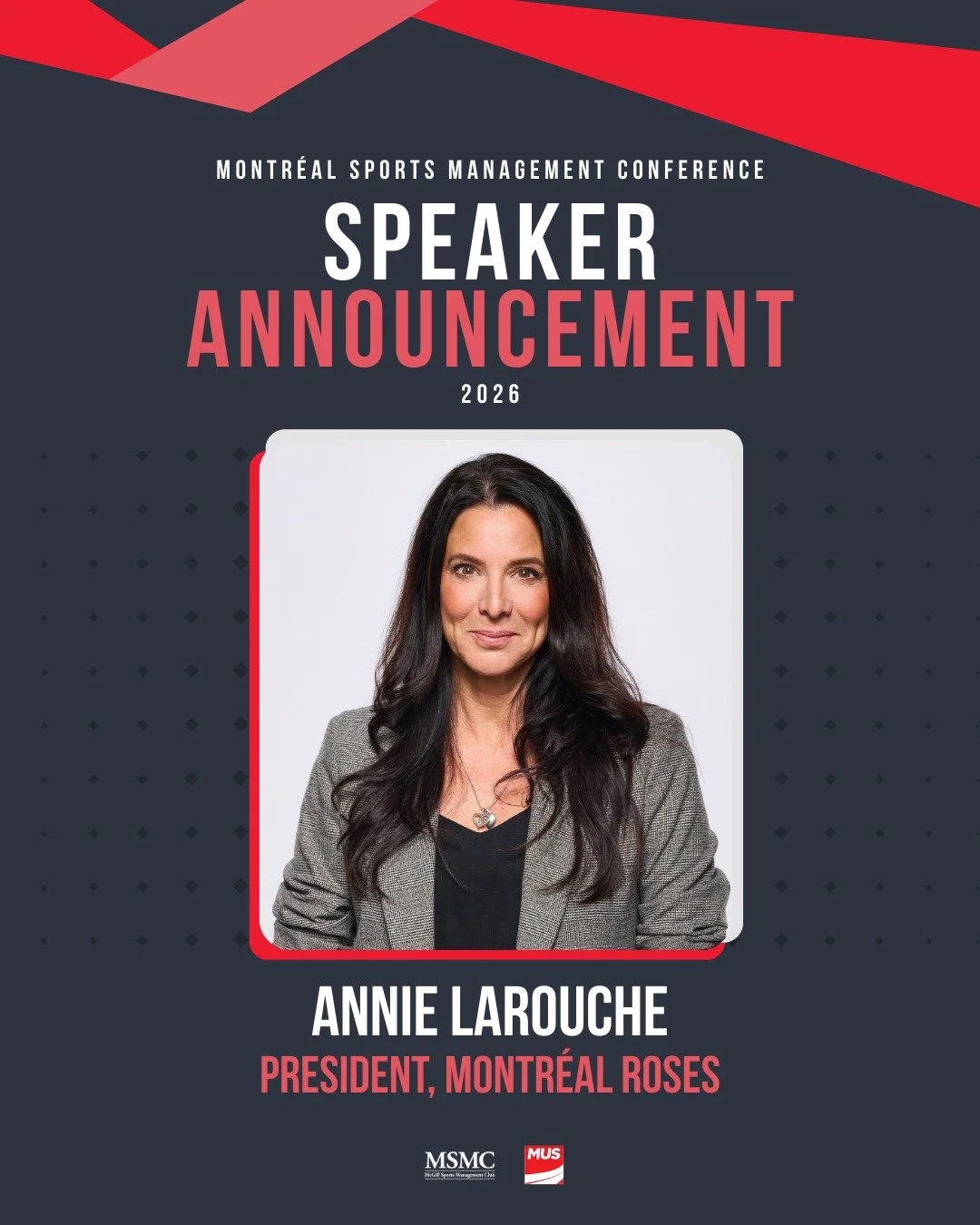 We are thrilled to announce that Annie Larouche will be speaking at our conference!⚽️🌹

Annie Larouche, President, the Montreal Roses of the Northern Super League. Born in Montr&eacute;al, Annie Larouche has been immersed in professional sports for 