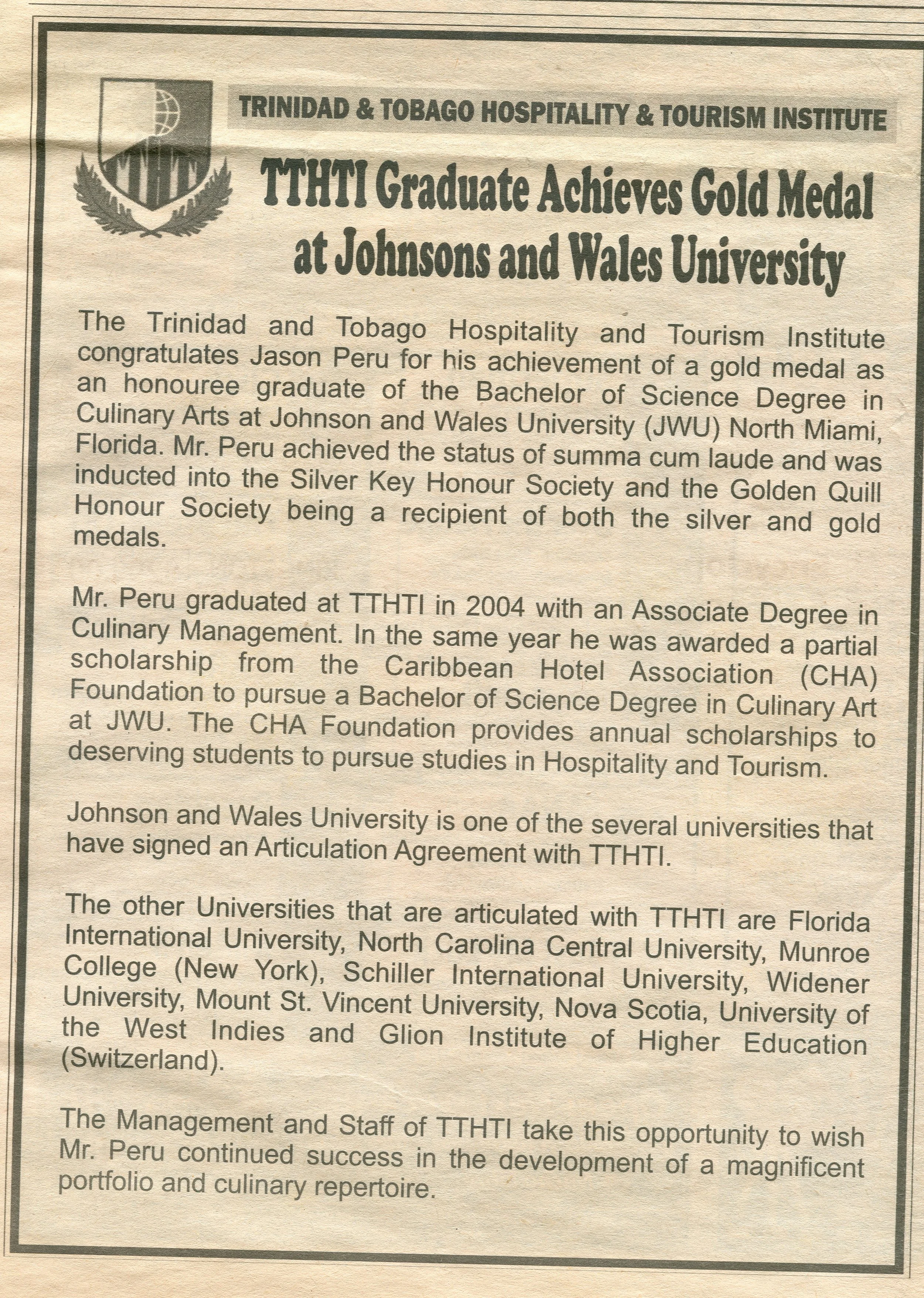 Chef Jason Article of Congrats