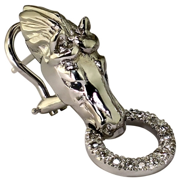 EQE0010 White gold horsehead and circle earrrings pave circle (version 2)(Square).jpg
