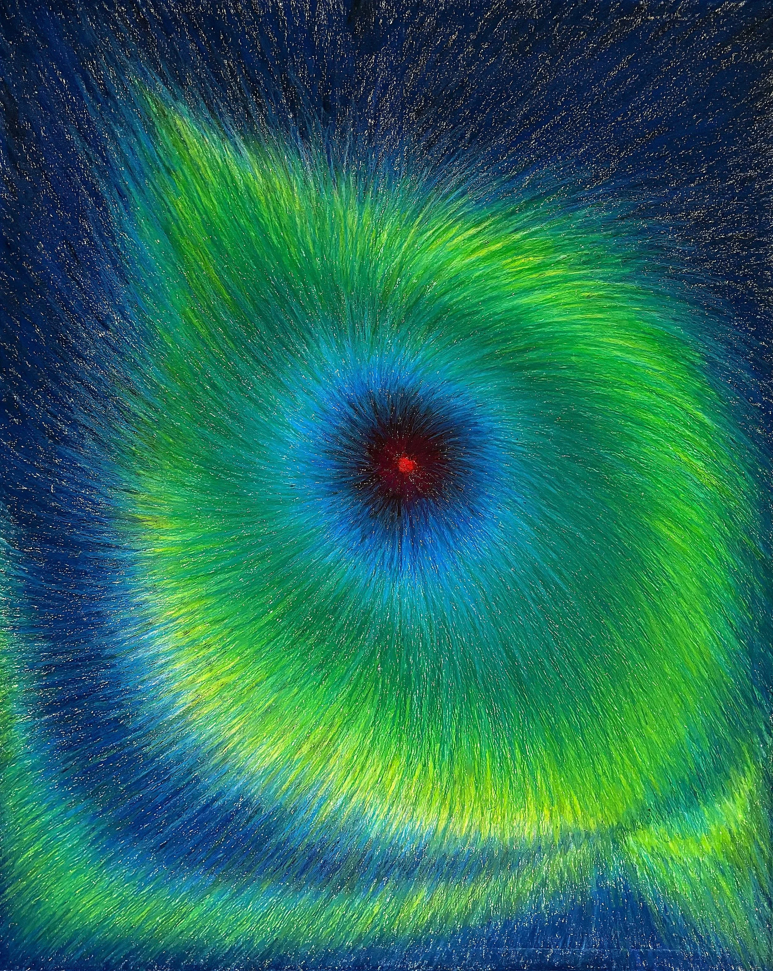 Nebulosa del Ojo de Dios como Flor · Óleo  Pastel· Carolina Villegas Martínez
