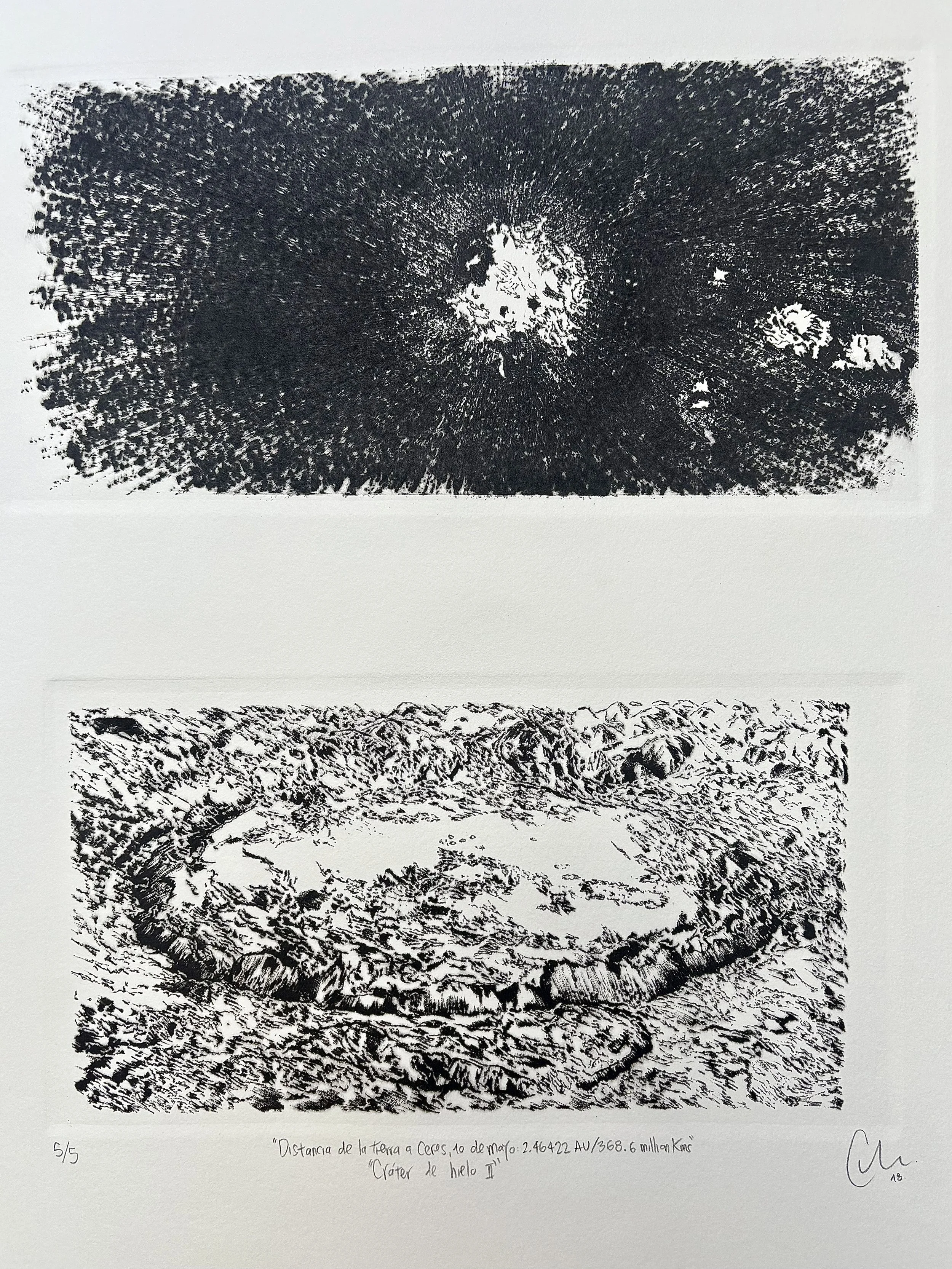 Ceres, eterno desencuentro · Grabado en punta seca · Carolina Villegas Martínez