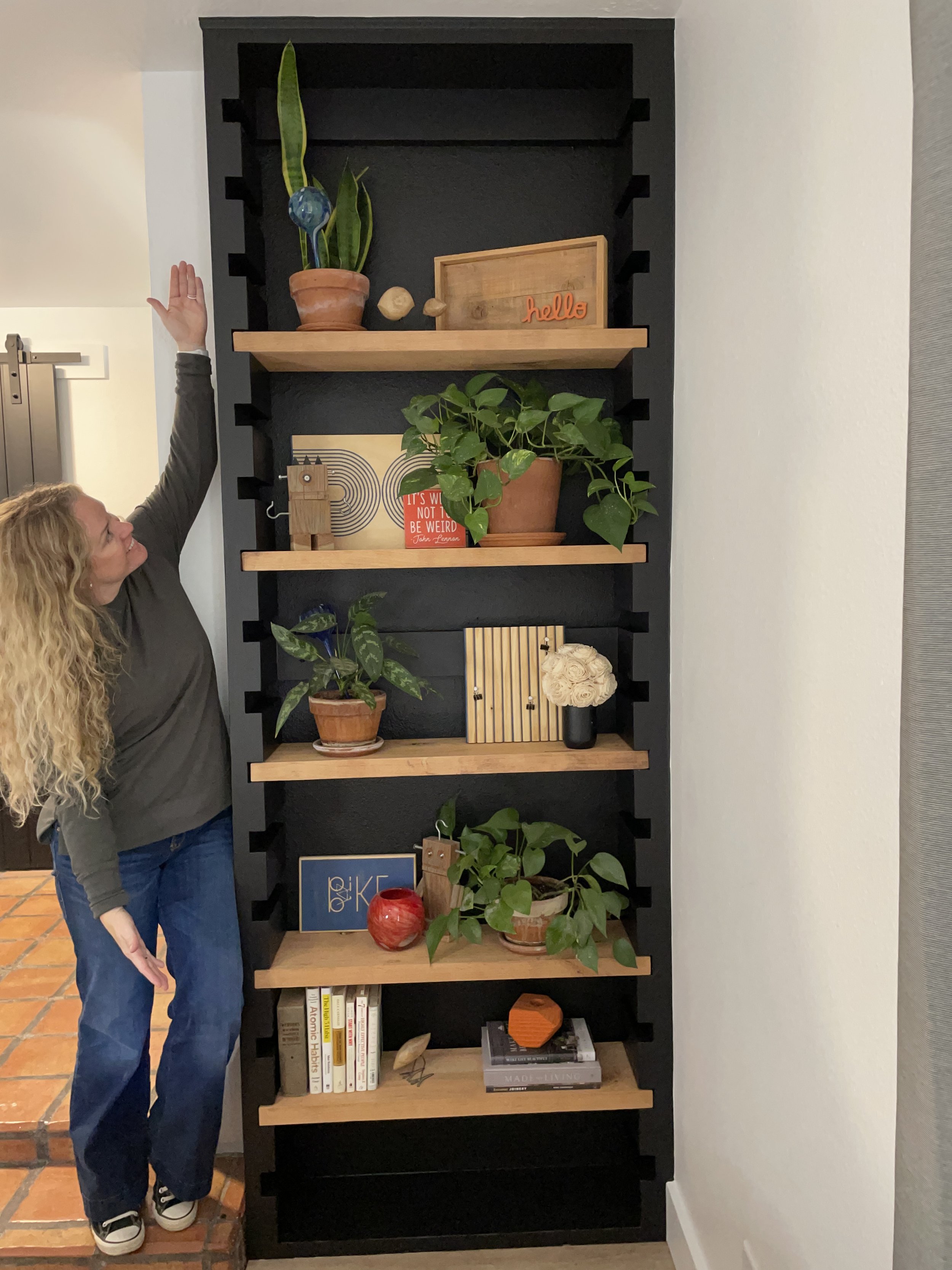DIY Adjustable Shelf Built-In Bookcase — the Awesome Orange