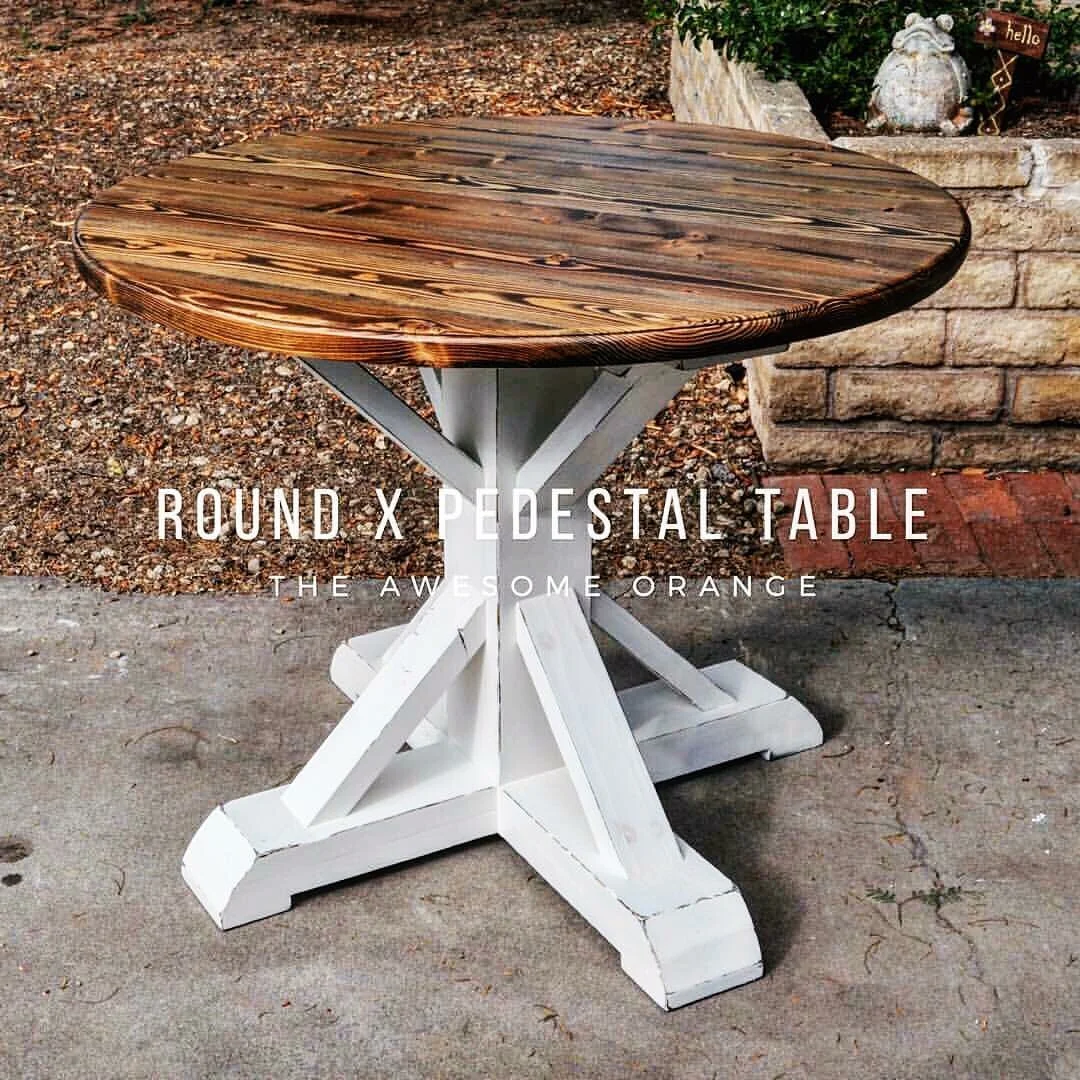 Round X Pedestal Table
